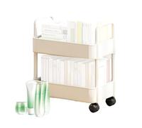 Trolley multiuso con ruote - Supporto da cucina, carrello di servizio con armadietto, carrello di stoccaggio per il bagno | Trolley multi-ripiano per spazi stretti con manico,