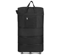 Trolley nero con ruote Oxford pieghevole unisex espandibile Borsa da viaggio for donna Uomo Viaggio di fine settimana Per Sport Fitness(25inch)