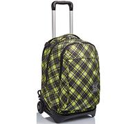 Invicta Trolley Scuola Sgancabile New Tech, Giallo, Tartan, 3 in 1, Triplo Uso, Zaino con Carrello Sganciabile, Maxi capienza, Zaini e Trolley, Scuola, Viaggio, Unisex