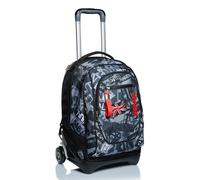 Trolley New Tech Seven, Keep Flag, Nero, 3in1 Zaino Sganciabile, Scuola & Viaggio