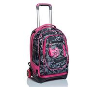 Trolley New Tech Seven, Keep Flag, Rosa, 3in1 Zaino Sganciabile, Scuola & Viaggio