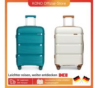 Trolley per bagaglio a mano KONO con serratura TSA, 4 ruote doppie, custodia rigida in polipropilene alla moda, 55x40x21cm, 40L Turquoise Green