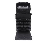 Trolley per cosmetici 2 in 1, nero, con ruote, cassetti, per conservare cosmetici e prodotti di bellezza, Nero , Classico