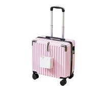 Trolley piccolo da 45,7 cm con portabicchieri, valigia rigida leggera con ruote, impermeabile per viaggi, rosa chiaro, 2-Section Telescopic Rod (with Cup Holder), Valigia espandibile con ruote Spinner