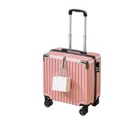 Trolley piccolo da 45,7 cm con portabicchieri, valigia rigida leggera con ruote, impermeabile per viaggi, Oro rosa, 3-Section Telescopic Rod (with Cup Holder), Valigia espandibile con ruote Spinner