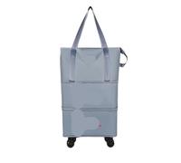 Trolley pieghevole con ruote Borse a rotelle for bagagli Oxford Borsone espandibile separazione asciutto-bagnato di grande capacità Per Sport Fitness(Blue)
