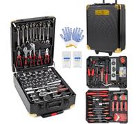 Trolley Porta Attrezzi 849 Pezzi in Acciaio Cromo Vanadio | Valigia Portautensili Professionale con 3 Cassetti, Carrello da Lavoro per Casa, Garage e Officina