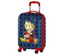 Trolley Rigido Dragon Ball Valigia da Viaggio per Bambini, Borsa da Viaggio Resistente in ABS con Manico Regolabile e 4 Ruote Multidirezionali,Chiusura con Combinazione,31 L,34.5x20x51 cm,Blu