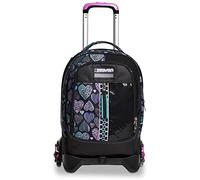 Trolley Scuola Seven Jack 3 Ruote - Patchyheart Girl Ragazza - Zaino Sganciabile - Doppio Uso