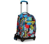 TROLLEY SCUOLA SEVEN JACK 3WD+ GLITZLED BOY ZAINO STACCABILE CON RUOTE