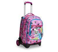 Trolley Scuola SJ Jack 2 Ruote - Cuteled Girl Bambina - Zaino Sganciabile - Doppio Uso - Rosa