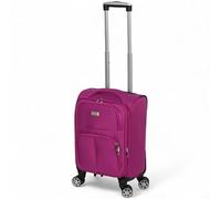 Trolley Semi-Rigido 50x33x23 cm in Poliestere Resistente Espandibile con 4 Ruote Doppie Rimovibili - Valigia Bagaglio a Mano da Cabina per Viaggi Brevi e Weekend (Mod.214-1, Fuxia)