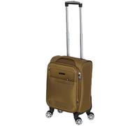 Trolley Semi-Rigido 50x33x23 cm in Poliestere Resistente Espandibile con 4 Ruote Doppie Rimovibili - Valigia Bagaglio a Mano da Cabina per Viaggi Brevi e Weekend (Mod.214-2, Sabbia)