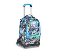 SJ GANG STYLE JAM GANG Trolley Scuola Jack 8 ruote GLACE PANTHER BOY, Celeste, 34L, Scomponibile, Uso Zaino, Cross-over System, Spallacci a scomparsa, Tasca portaborraccia, Elementari e medie, Bambino
