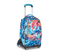 SJ GANG STYLE JAM GANG Trolley Scuola Jack 8 ruote SPEED ANIMAL BOY, Celeste, 34L, Scomponibile, Uso Zaino, Cross-over System, Spallacci a scomparsa, Tasca portaborraccia, Elementari e medie, Bambino