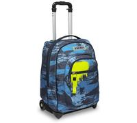 Trolley Seven, Wet color boy, Blu, 2 in 1 Zaino con Cross-Over System, Scuola & Viaggio