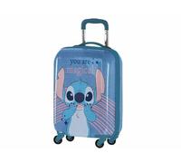 Trolley Stitch, Valigia da Viaggio per Bambini Rigida in ABS, Trolley Cabina 4 Ruote 34.5 x 20 x 51 cm 31L, Blu