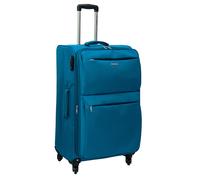 Trolley Valigia Grande Morbida in Poliestere 4 Ruote TSA Ravizzoni Singapore Blu Petrolio