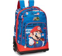 Trolley Zaino Compatibile Con Super Mario Blu Scuola + OMAGGIO Portachiave + Penna Multicolore