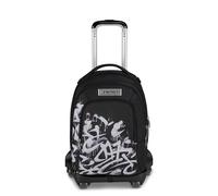 Seven Trolley Scuola Jack 8 Ruote Detach PLUMPY LINE BOY, Nero, 34 L, Scomponibile, Zainetto staccabile, 4 in 1, Cross-over System, Tasche multifunzione, Scuola elementare e media, Bambini, Ragazzi