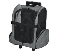 Trolley Zaino Trasportino per Cani e Gatti 42x25x55 cm in Oxford con Rete Traspirante Grigio