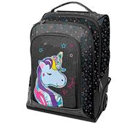 Trolley Zaino Unicorno Nero Young People Pool Over + Omaggio portachiave con Paillettes + 10 Penne Colorate