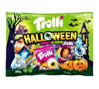 Trolli Halloween confezione sfusa 360g, mix di caramelle Sweet & Sour da con Glotzer, Sour Worms e Dracula, perfetto per bambini e feste di Halloween, scatola di caramelle Trolli