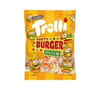Trolli Miniburger, Caramelle Gommose a Forma di Hamburger, Gusto Frutta, Busta 100 Gr, Senza Glutine, Idea Regalo per Compleanni e Feste