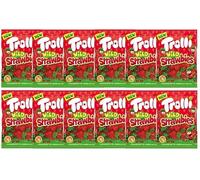 Trolli Wild Strawbies, Caramelle Gommose alla Fragola Selvatica, Senza Glutine e Lattosio, Confezione da 12 Pezzi, 100g per Sacchetto, Ideale per Compleanni e Feste