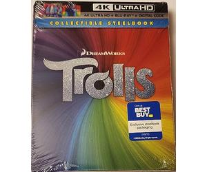 Trolls Collectible Steelbook 4K Ultra HD + Blu-ray + Digital Code [Best Buy Exclusive] [2016]