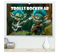 Trolls rocken ab (hochwertiger Premium Wandkalender 2026 DIN A2 quer), Kunstdruck in Hochglanz: Kobolde machen Musik