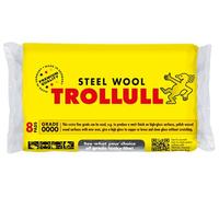 TROLLULL Lana d'acciaio | Wire Wool extra fine 0000 lucida legno cerato, rame, ottone e superfici opache, pulisce il vetro, 8 tamponi 200g