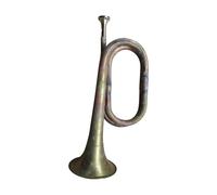 Tromba da marcia in ottone con finitura anticata, tromba da cavalleria da 32,6 cm per bande e cerimonie - Costruzione durevole con proiezione del suono chiara
