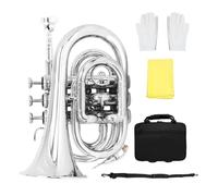 Tromba Dello Strumento Musicale Mini Tromba Con Corpo Piatto In Ottone E Telaio B Strumento A Fiato Professionale Con Guanti E Custodia Per Il Trasporto