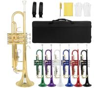 Tromba Dello Strumento Musicale Strumento A Tromba Con Corpo In Ottone Placcato Oro In Custodia Professionale Per Prestazioni In Si(3)