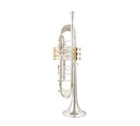 tromba dello strumento musicale Tromba Da Si Bemolle A Do In Ottone Spazzolato Argentato Con Spostamento Dell'intonazione Per L'esecuzione Professionale(Color:Silver)