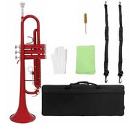 Tromba Dello Strumento Musicale Tromba In Si Bemolle Rossa Strumento In Ottone Professionale Guanti Resistenti Cinghia Scatola Accessori
