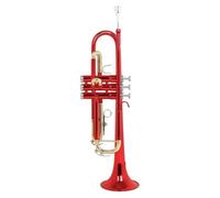 tromba dello strumento musicale Tromba In Sib Corpo In Ottone Chiave Dorata Colorata Tromba Con Guanto In Tessuto Per Sfregamento Cinturino Posteriore Bocchino Parti Della Scatola In Tessuto(Color:Red