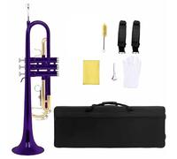 Tromba Dello Strumento Musicale Tromba Musicale Colorata In Ottone Bb Strumento Musicale Professionale Con Guanti Da Boxe(Purple)