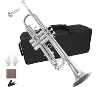 Tromba Dello Strumento Musicale Tromba Professionale In Ottone Sib Placcata In Argento Nichelato Per Adulti E Principianti Vernice Dorata(Nickel Plated)