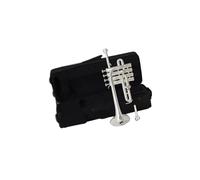 tromba dello strumento musicale Tromba Professionale In Sib Piccolo Tromba In Ottone Con Superficie Laccata Dorata Pistone In Lega Per Tromba A Tre Toni(Color:Silver)