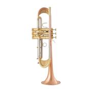 Tromba Di Qualità Placcata In Argento CHIAVE ORO Piatta Sib Strumenti Musicali A Campana Tromba Professionale (Color : Gold)