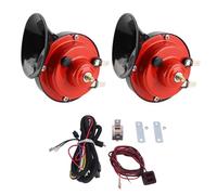 Tromba Elettrica 24V Kit Completo, Impermeabile con Interruttore e Cablaggio, Adatta a Veicoli 24V Come Camion e Barche - Suono Chiaro e Potente, Sicurezza Veicolare Migliorata (Rossa)