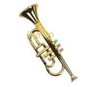 Tromba giocattolo per bambini, strumento musicale realistico in ABS, 34 cm, oro, strumento musicale a fiato per l'asilo e la scuola, educazione della prima infanzia, giocattolo educativo