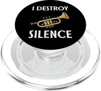 Tromba I Destroy Silenzio Divertente Jazz Musica Uomini Donne Bambini PopSockets PopGrip per MagSafe