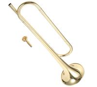 Tromba in Si Bemolle Portatile per Studenti, Pratica Musicale | Ottone Dorato, Finitura Liscia e Lucida, per Maestri di Musica, Prove Scolastiche e Mani