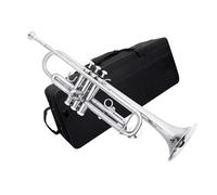 Tromba In Sib In Ottone Argentato Professionale Con Scatola E Bocchino Tromba