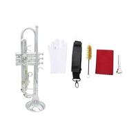 Tromba In Sib Si Bemolle Tromba In Ottone Placcato Argento Squisita Con Bocchino Accessori Guanti Cinturino