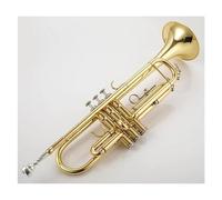 Tromba In Sib Tromba In Si Bemolle In Ottone Placcato Argento Con Custodia In Pelle Materiale Acciaio Inossidabile Ha Un Buon Suono(Color:Gold)