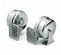 Tromba MARCO CR Doppia - Compatta in Ottone Cromato - 24 Volt